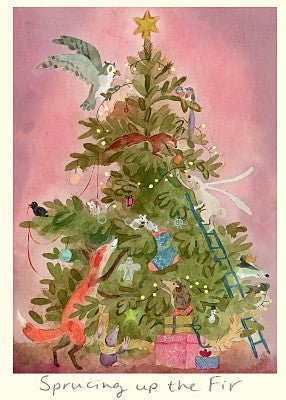 Two Bad Mice Kerstkaart Sprucing up the Fir