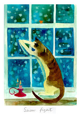 Two Bad Mice Kerstkaart Snow Fight