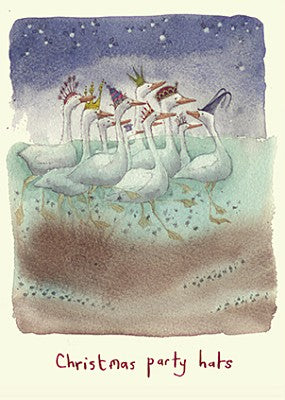 Two Bad Mice Kerstkaart Christmas Party Hats