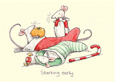 Two Bad Mice Kerstkaart Starting Early