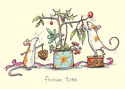 Two Bad Mice Kerstkaart Festive Tree