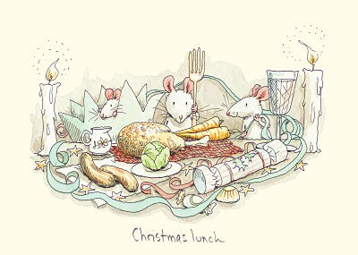 Two Bad Mice Kerstkaart Lunch
