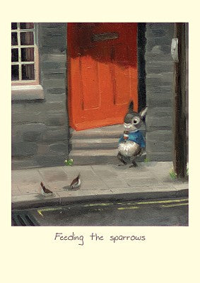 Two Bad Mice kaart Feeding the sparrows