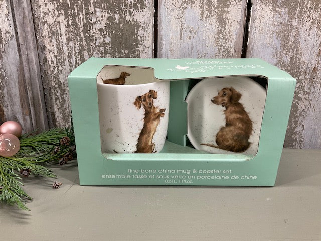 Wrendale Designs mok en Coaster Sausage