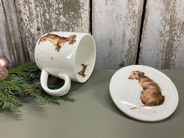 Wrendale Designs mok en Coaster Sausage