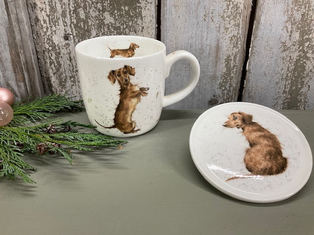 Wrendale Designs mok en Coaster Sausage