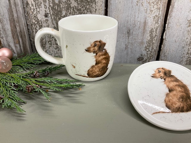 Wrendale Designs mok en Coaster Sausage