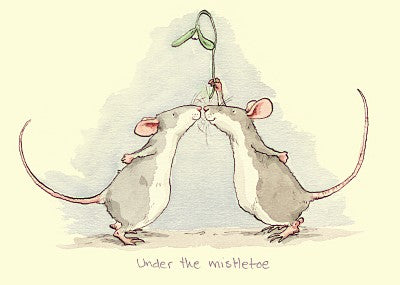 Two Bad Mice Kerstkaart Under the Misletoe